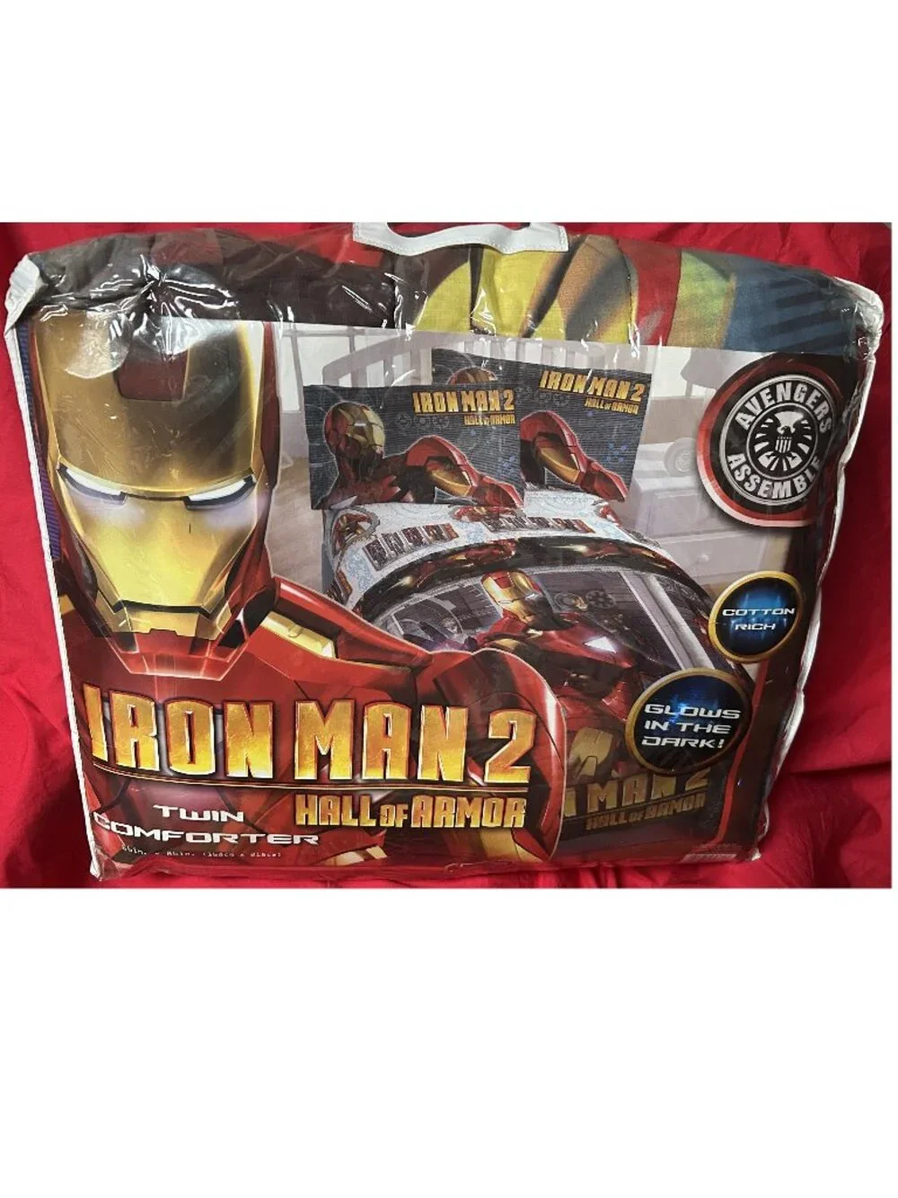 NEW~TWIN sz Comforter+Sheet Set~Marvel's Iron Man Superhero Avengers~COTTON RICH